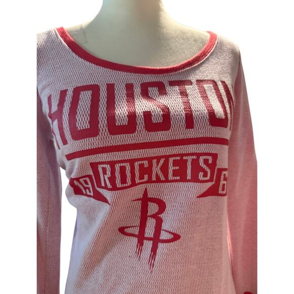 NBA Houston Rockets Women's Thermal Long Sleeve Top, Pink/Red, Size Medium - Picture 3 of 6